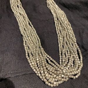 Silver multi strand necklace